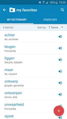 NL-HU Dictionary android App screenshot 1